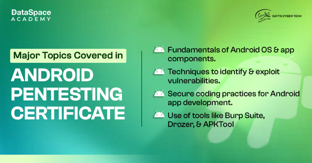 Major Topics Covered in Android Pentesting Certificate